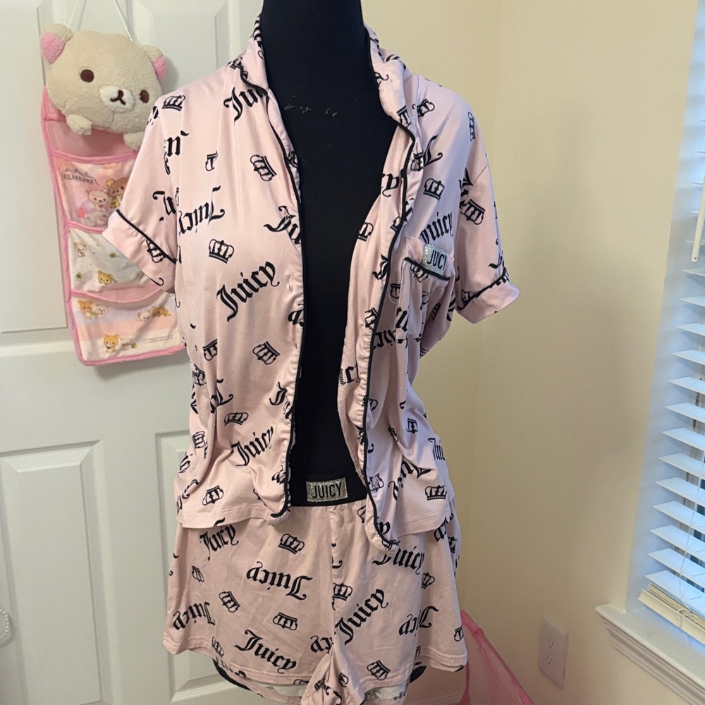 Juicy Couture Pink Logo Short Pajama Set